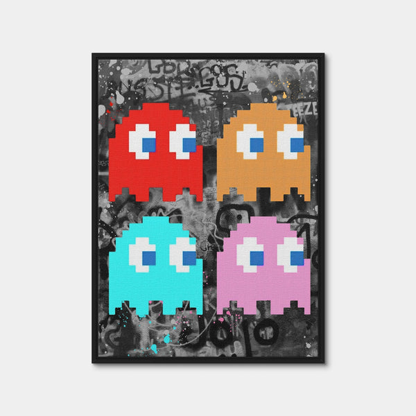 Pacman Ghosts Wall Art — Framed Canvas Format preview