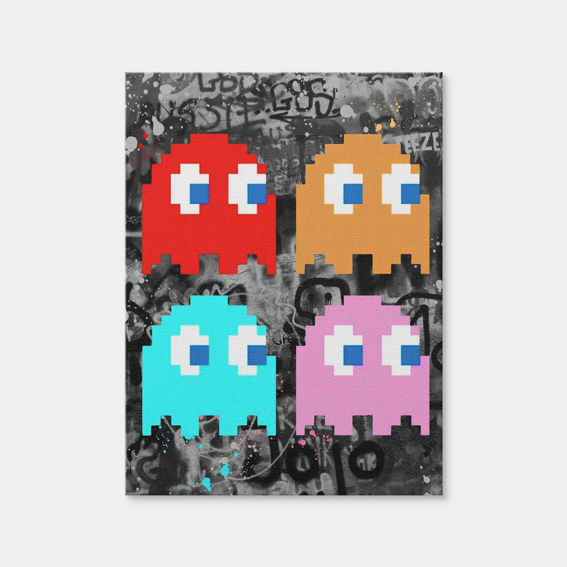 AUTO-MOCKUP WHITE | Pacman Ghosts | 1 Piece | Gallery Wrap | group=3x4