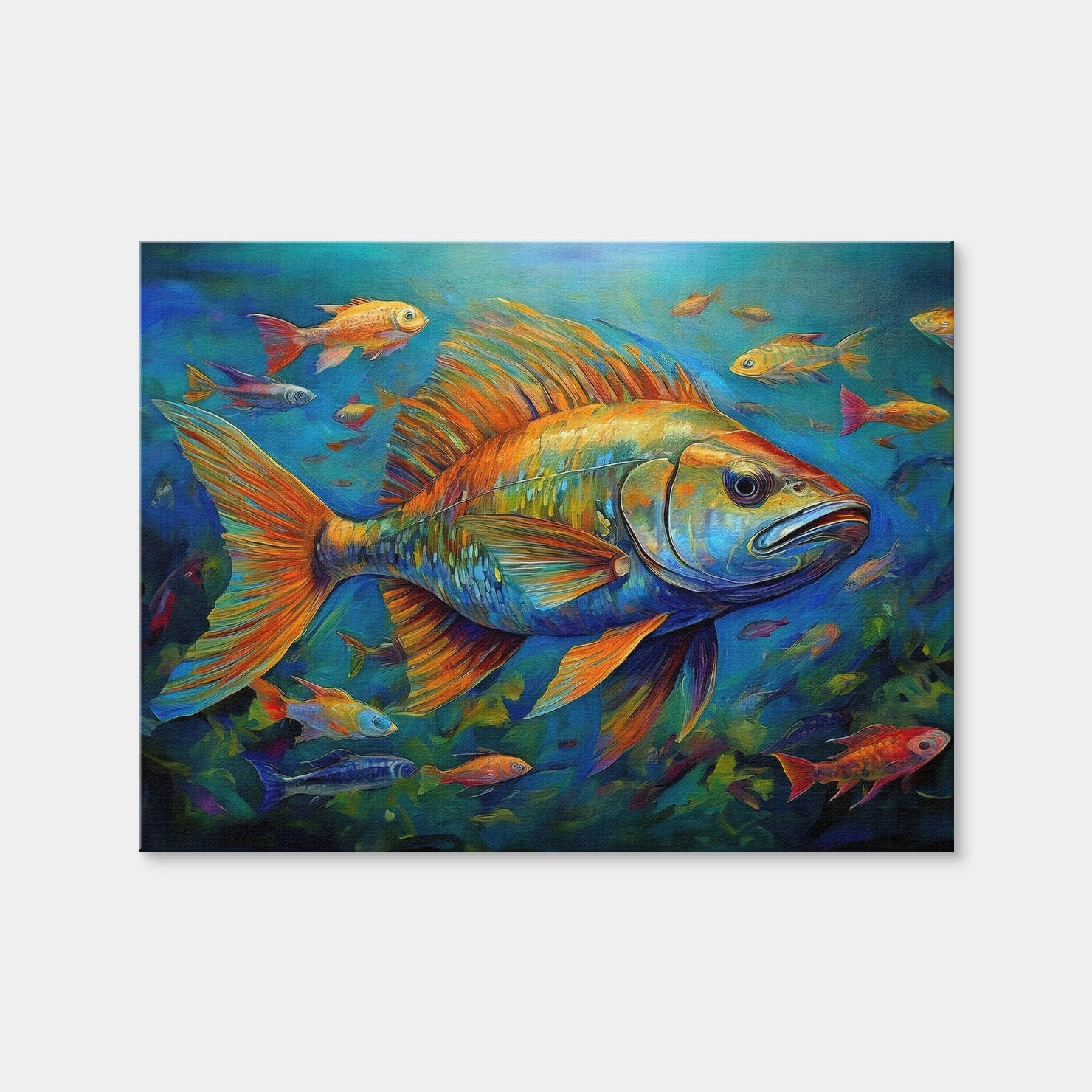 AUTO-MOCKUP WHITE | Painting Art of Fish | 1 Piece | Gallery Wrap | group=4x3