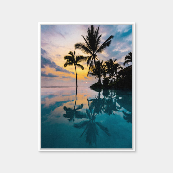 Palm Tree Reflection Wall Art — Framed Canvas Format preview