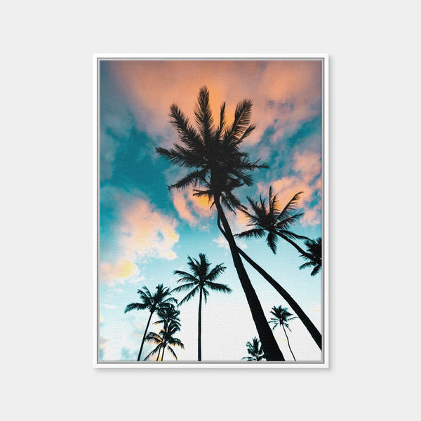 Palm Tree Sunrise Wall Art — Framed Canvas Format preview