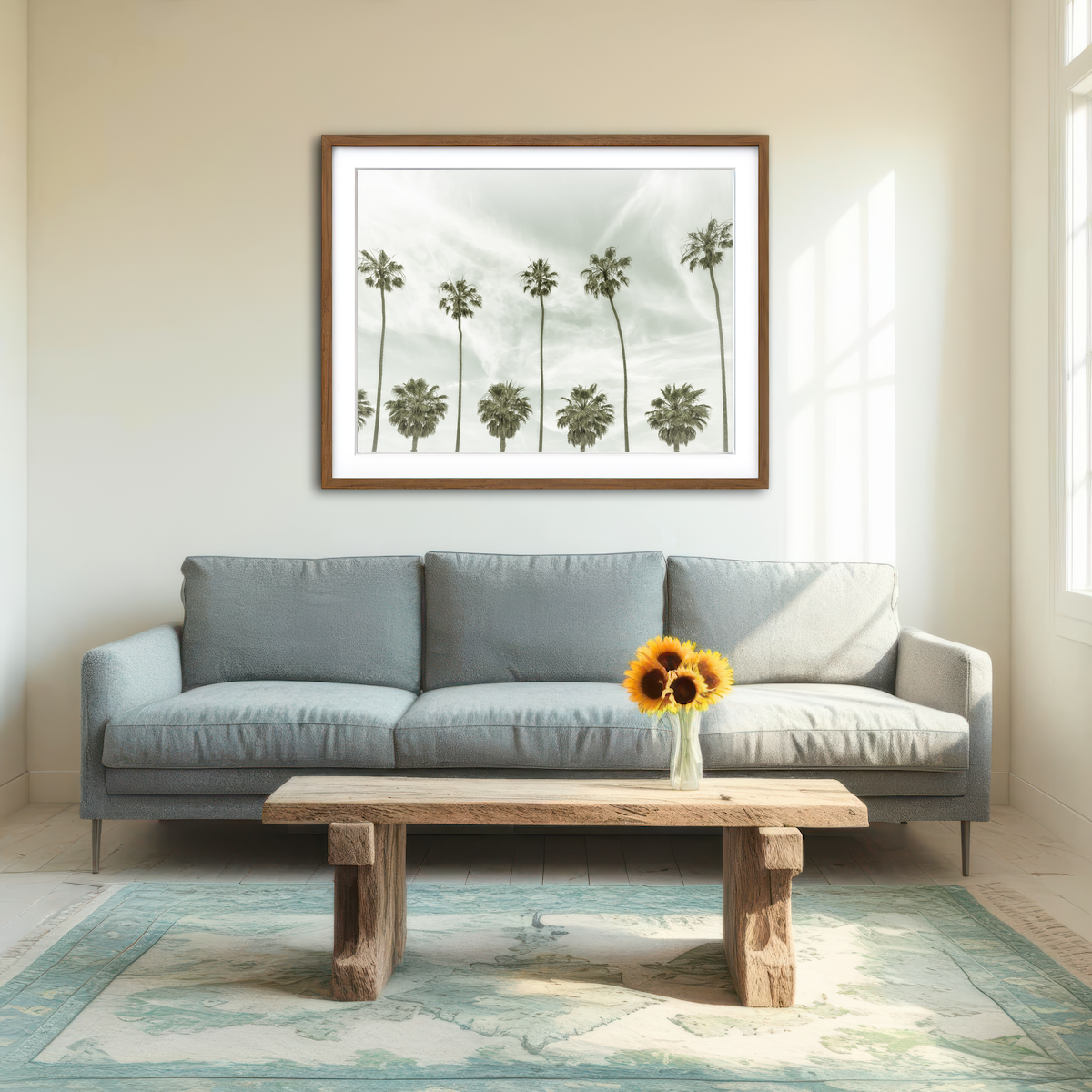 Palm Trees and Clouds Wall Art