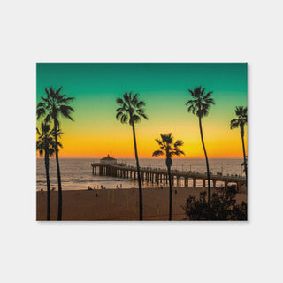 AUTO-MOCKUP WHITE | Palm Trees and Pier on Manhattan Beach | 1 Piece | Gallery Wrap Canvas | group=4x3