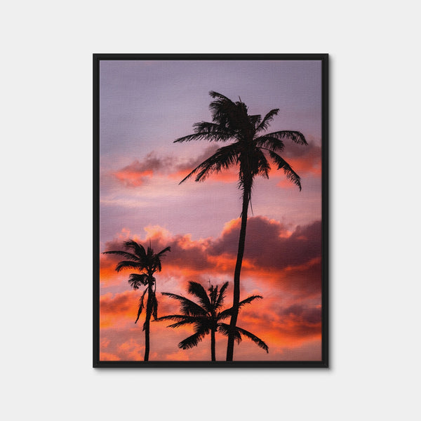 Palm Trees at Sunset Wall Art — Framed Canvas Format preview