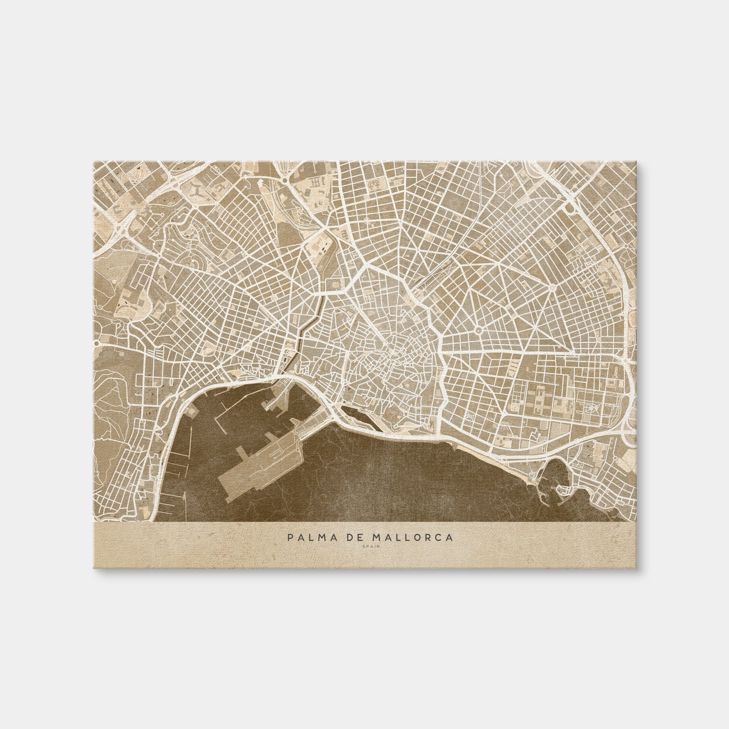 AUTO-MOCKUP WHITE | Palma De Mallorca Map | 1 Piece | Gallery Wrap | group=4x3
