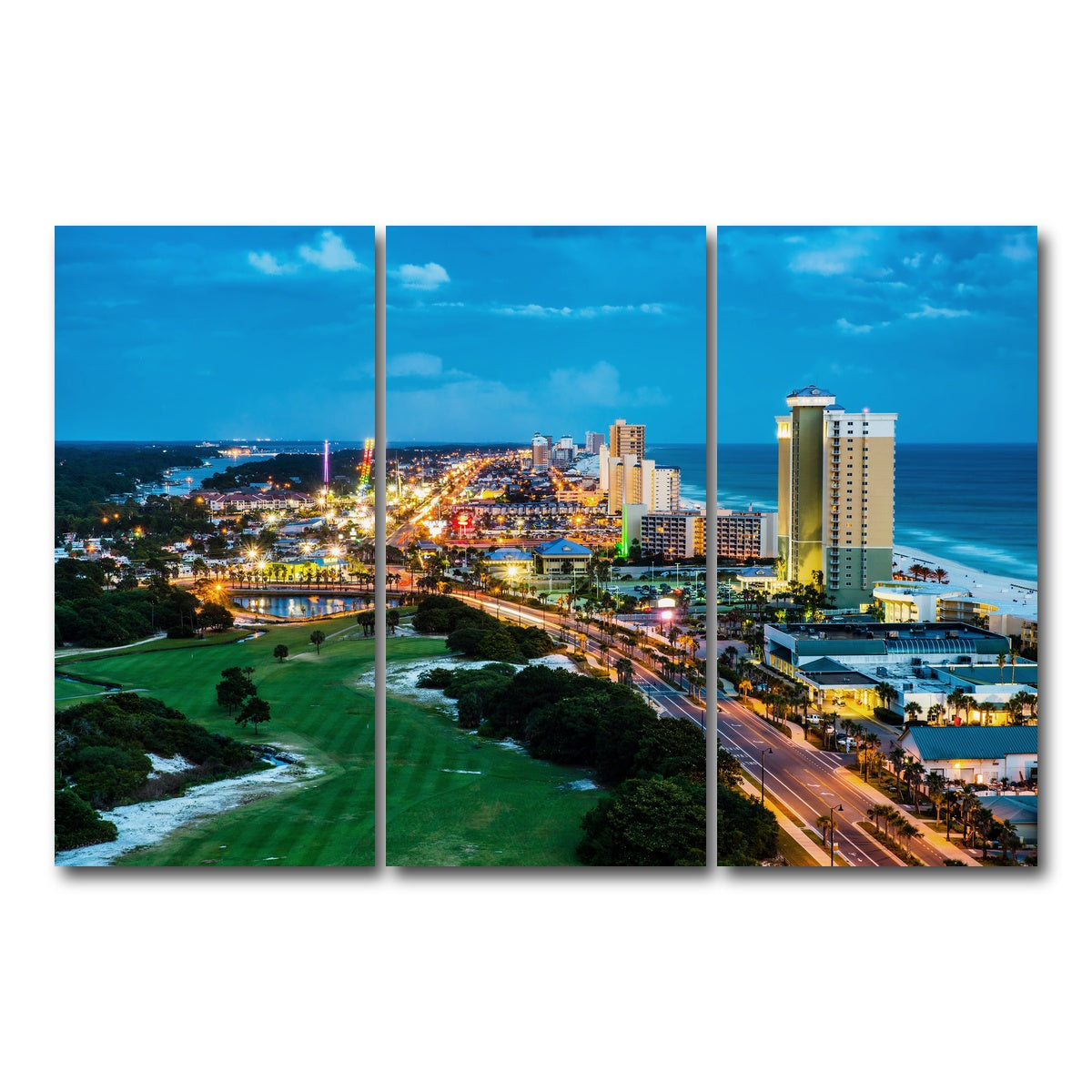 AUTO-MOCKUP WHITE | Panama City Beach | 3 Piece | Gallery Wrap Canvas | group=12x24