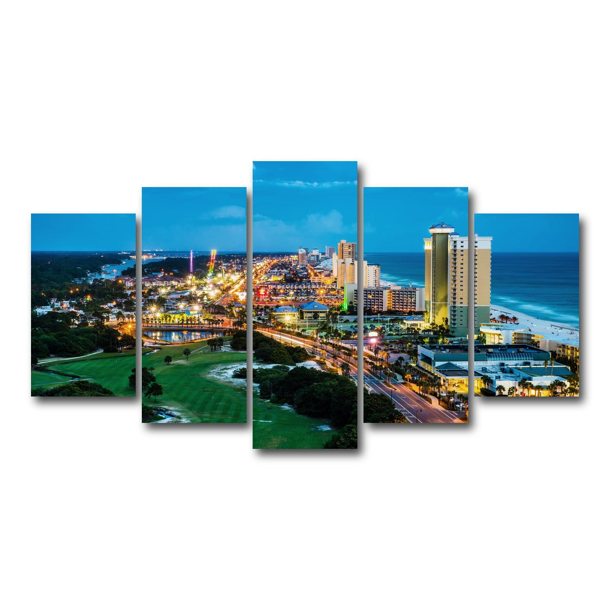 AUTO-MOCKUP WHITE | Panama City Beach | 5 Piece | Gallery Wrap Canvas | group=5_normal