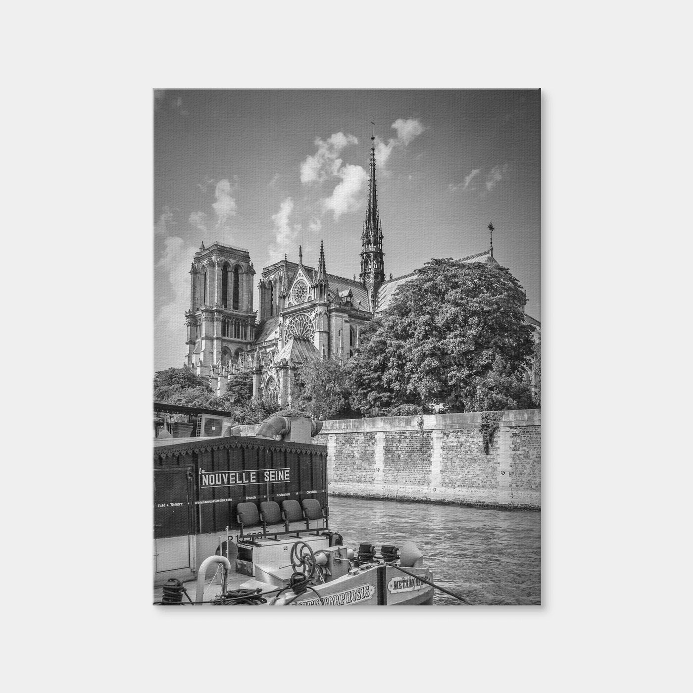 AUTO-MOCKUP WHITE | Paris Cathedral Notre Dame & Seine Riverside | 1 Piece | Gallery Wrap | group=3x4