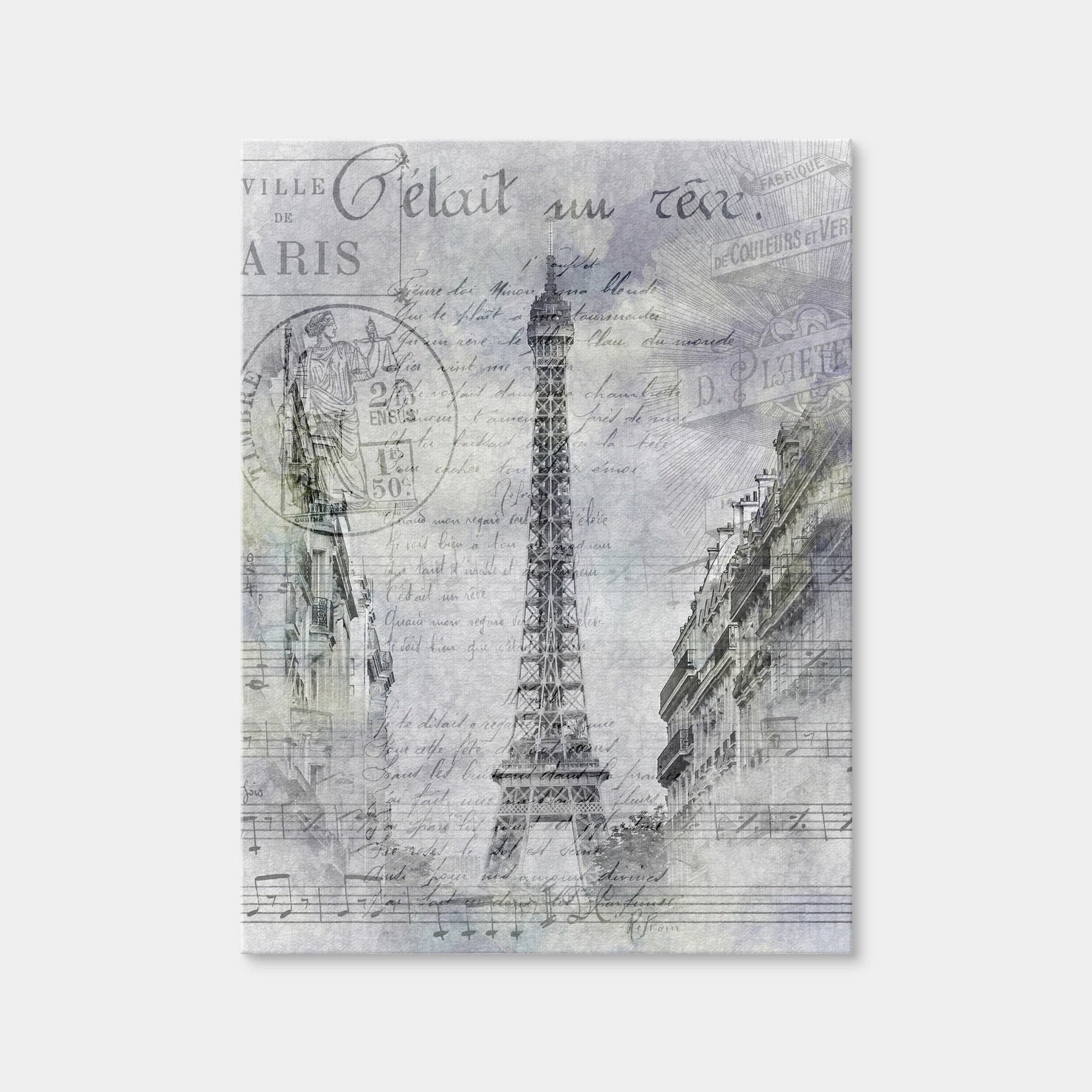 AUTO-MOCKUP WHITE | Paris Collage | 1 Piece | Gallery Wrap | group=3x4