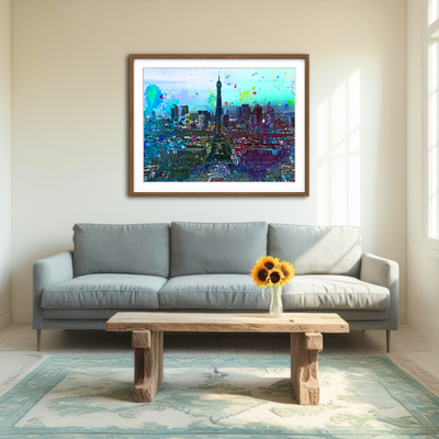 AUTO-MOCKUP ROOM | Paris Skyline Wall Art