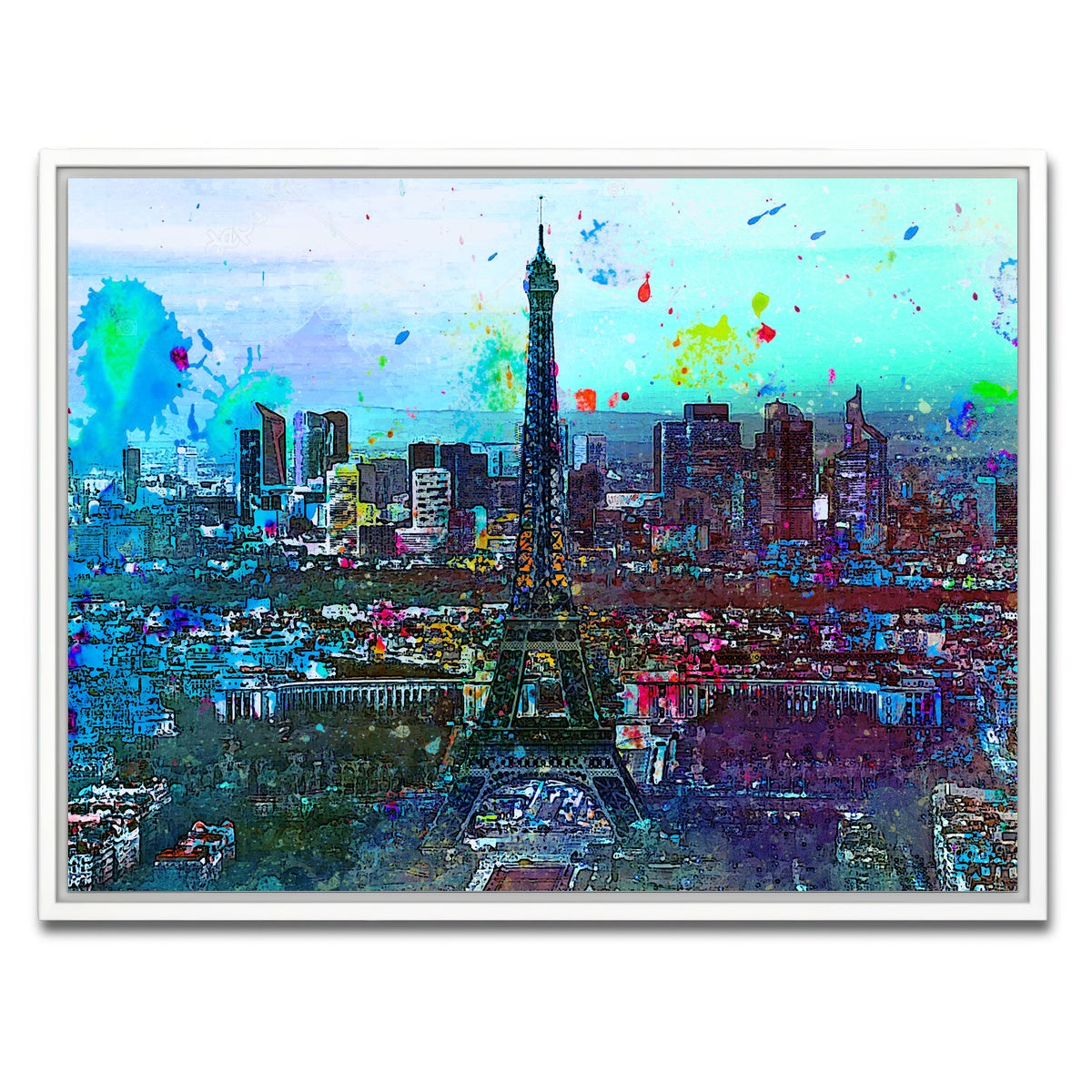 AUTO-MOCKUP WHITE | Paris Skyline | 1 Piece | White Framed Canvas | group=4x3