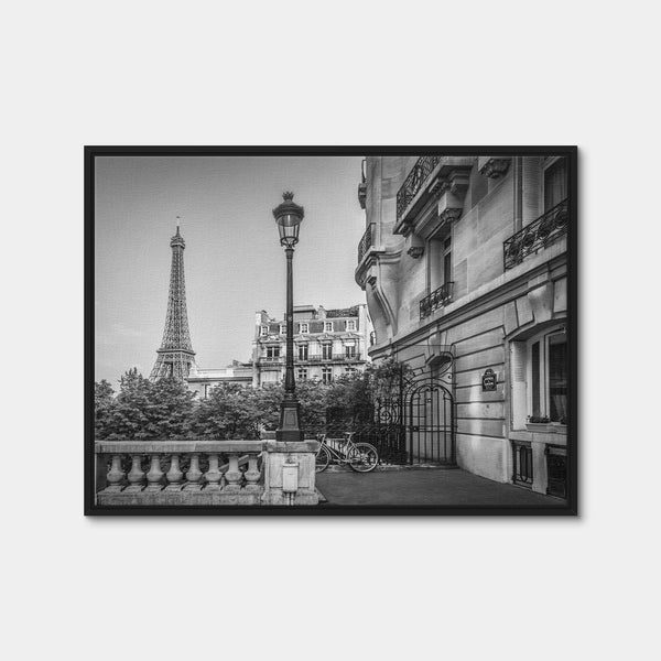 Parisian Charm Grayscale Wall Art — Framed Canvas Format preview
