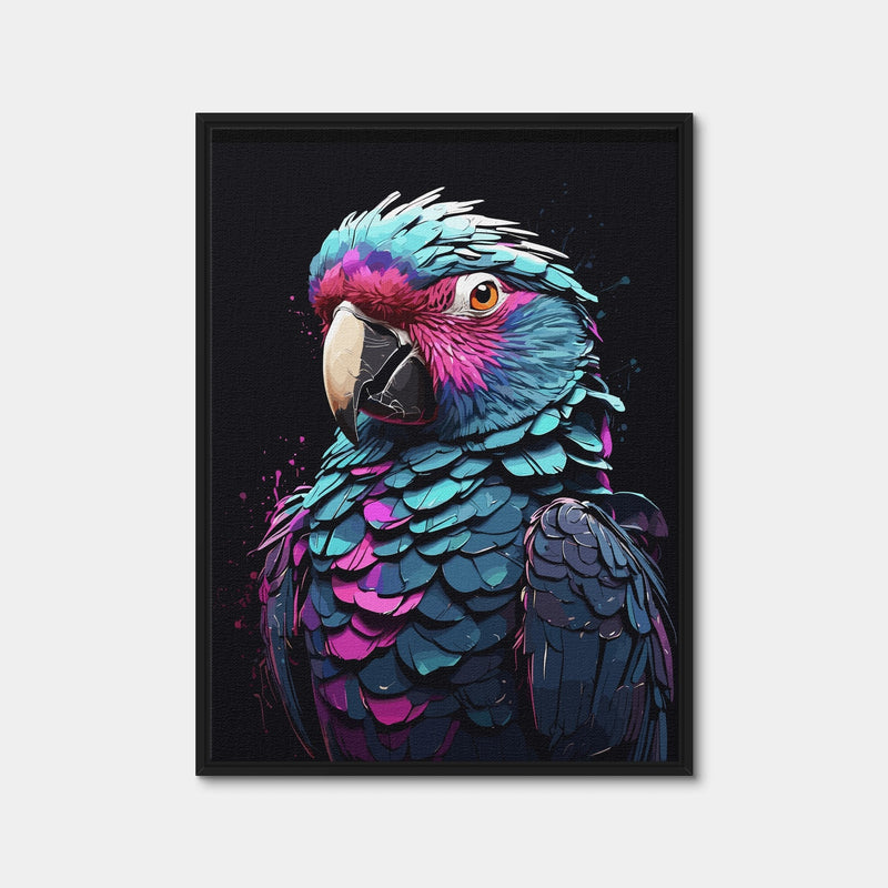AUTO-MOCKUP WHITE | Parrot Animal Colorful | 1 Piece | Black Framed Canvas | group=3x4