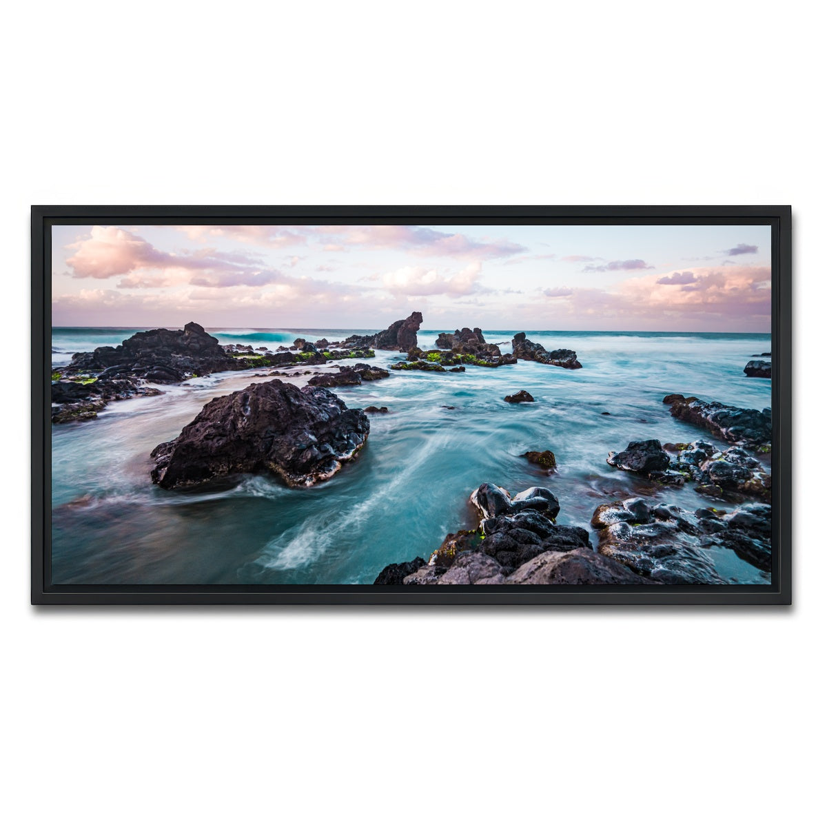 AUTO-MOCKUP WHITE | Pastel Waters | 1 Piece | Black Framed Canvas | group=2x1