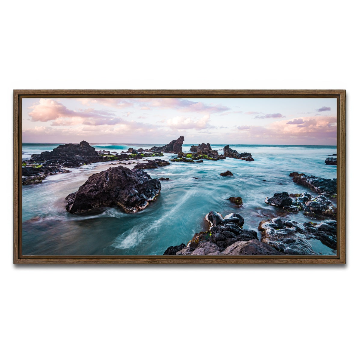 AUTO-MOCKUP WHITE | Pastel Waters | 1 Piece | Walnut Framed Canvas | group=2x1