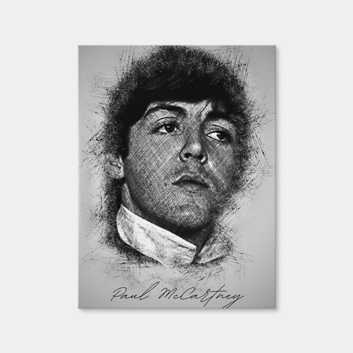 AUTO-MOCKUP WHITE | Paul McCartney Sketch | 1 Piece | Gallery Wrap Canvas | group=3x4