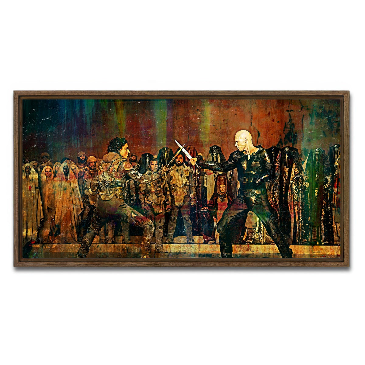 AUTO-MOCKUP WHITE | Paul Vs. Feyd Rautha | 1 Piece | Walnut Framed Canvas | group=2x1