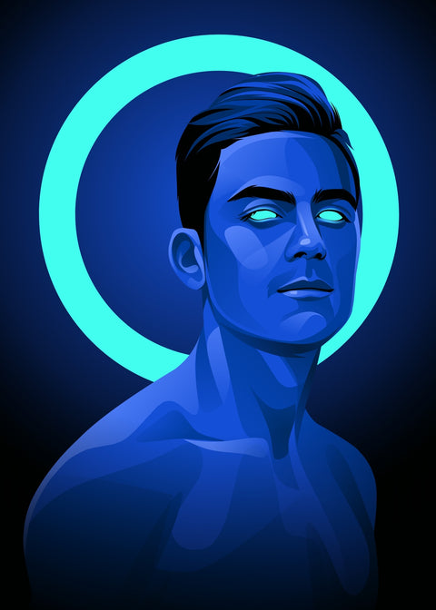 Paulo Dybala Blue Wall Art