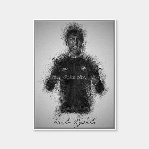 Paulo Dybala Sketch Wall Art — Framed Canvas Format preview