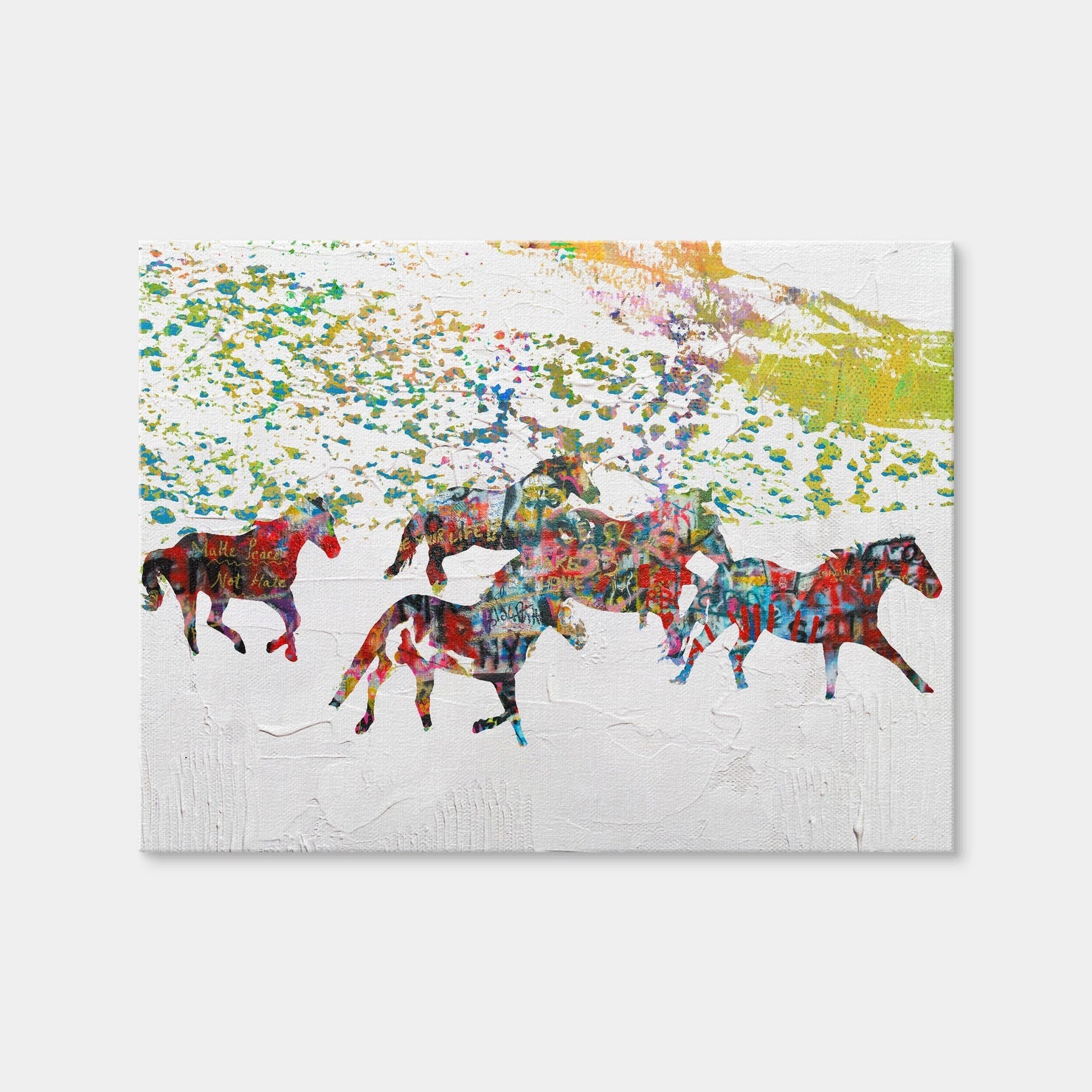 AUTO-MOCKUP WHITE | Peace Horse in the Snow | 1 Piece | Gallery Wrap Canvas | group=4x3