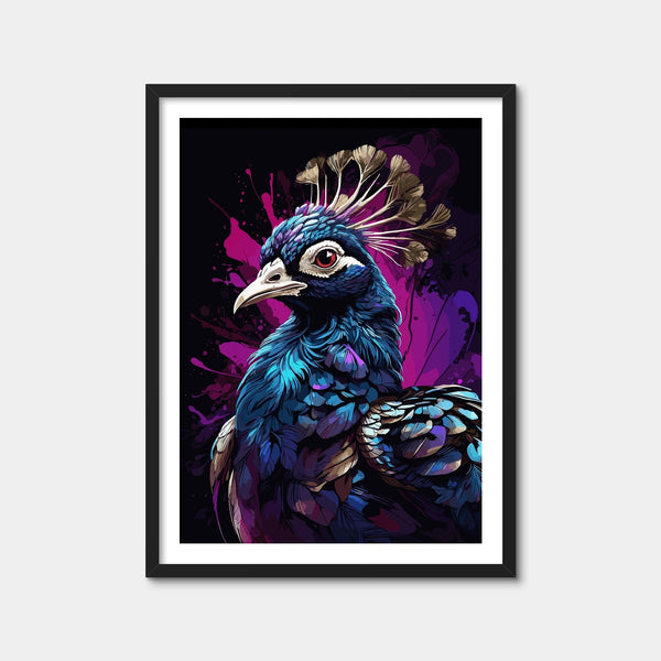 Peacock Animal Colorful Wall Art — Framed Print Format preview