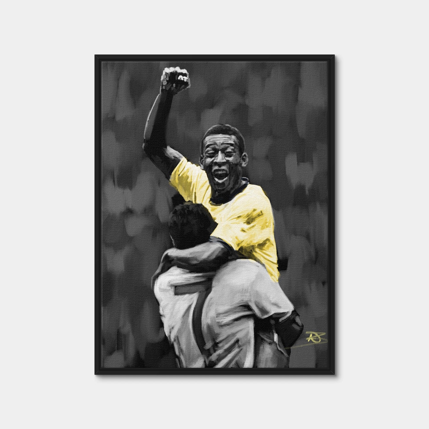 AUTO-MOCKUP WHITE | Pele Wins the World Cup | 1 Piece | Black Framed Canvas | group=3x4