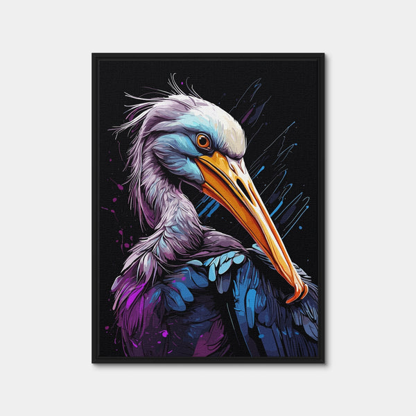 Pelican Animal Colorful Wall Art — Framed Canvas Format preview