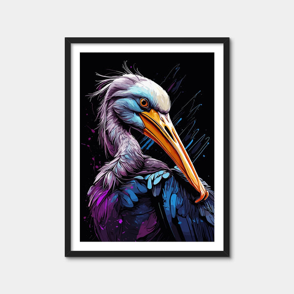 Pelican Animal Colorful Wall Art — Framed Print Format preview