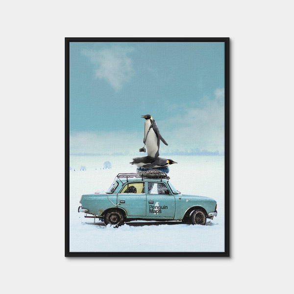 Penguin Maps Wall Art — Framed Canvas Format preview