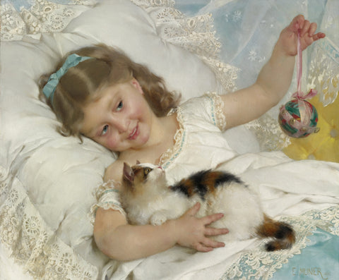 Petite Fille et Chat Wall Art