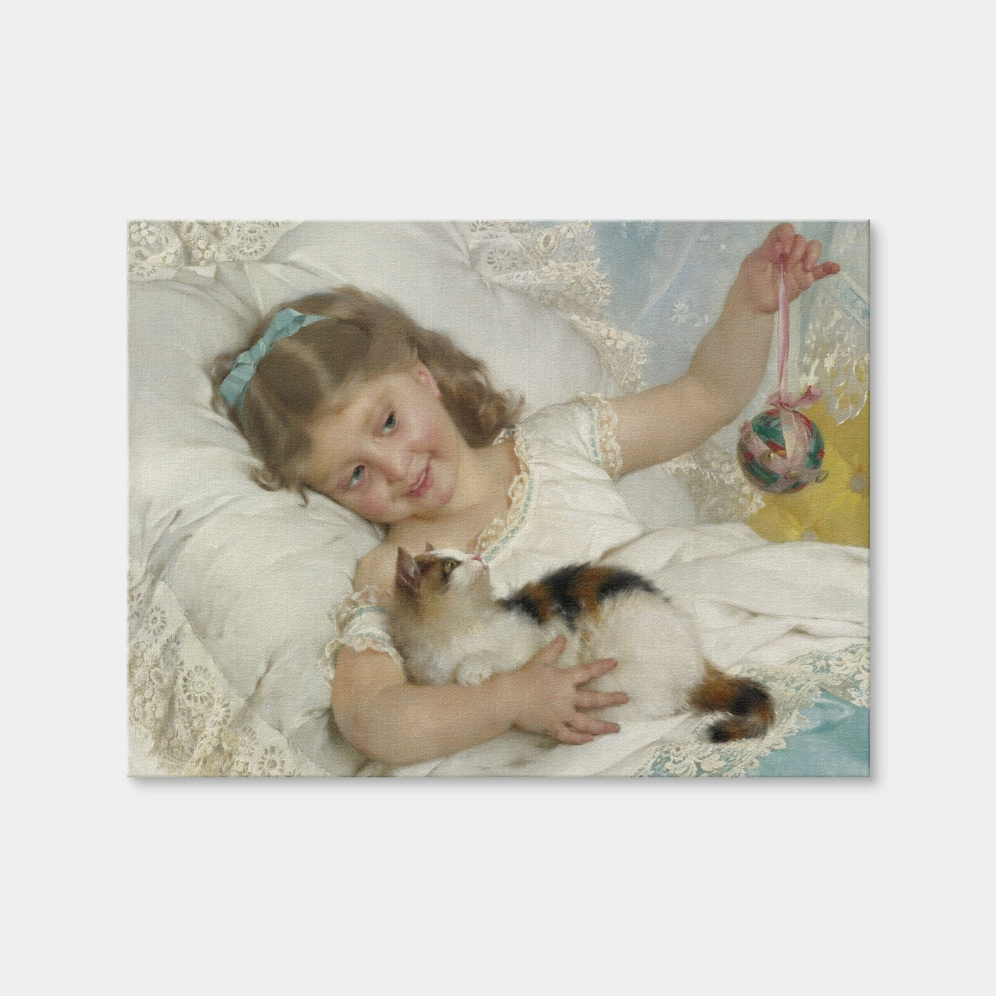 AUTO-MOCKUP WHITE | Petite Fille et Chat | 1 Piece | Gallery Wrap Canvas | group=4x3