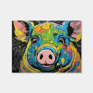 AUTO-MOCKUP WHITE | Pig Graffiti | 1 Piece | Gallery Wrap | group=4x3
