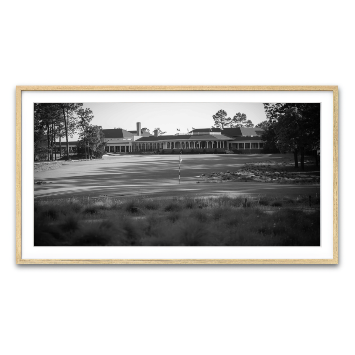AUTO-MOCKUP WHITE | Pinehurst No. 2 Grayscale | 1 Piece | Natural Framed Print | group=2x1