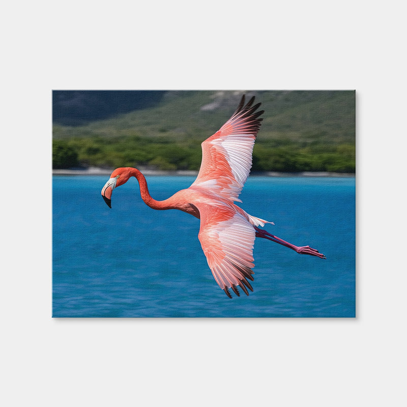 AUTO-MOCKUP WHITE | Pink Flamingo Flying | 1 Piece | Gallery Wrap | group=4x3