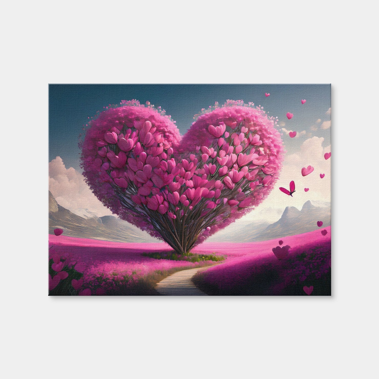 AUTO-MOCKUP WHITE | Pink Heart | 1 Piece | Gallery Wrap Canvas | group=4x3