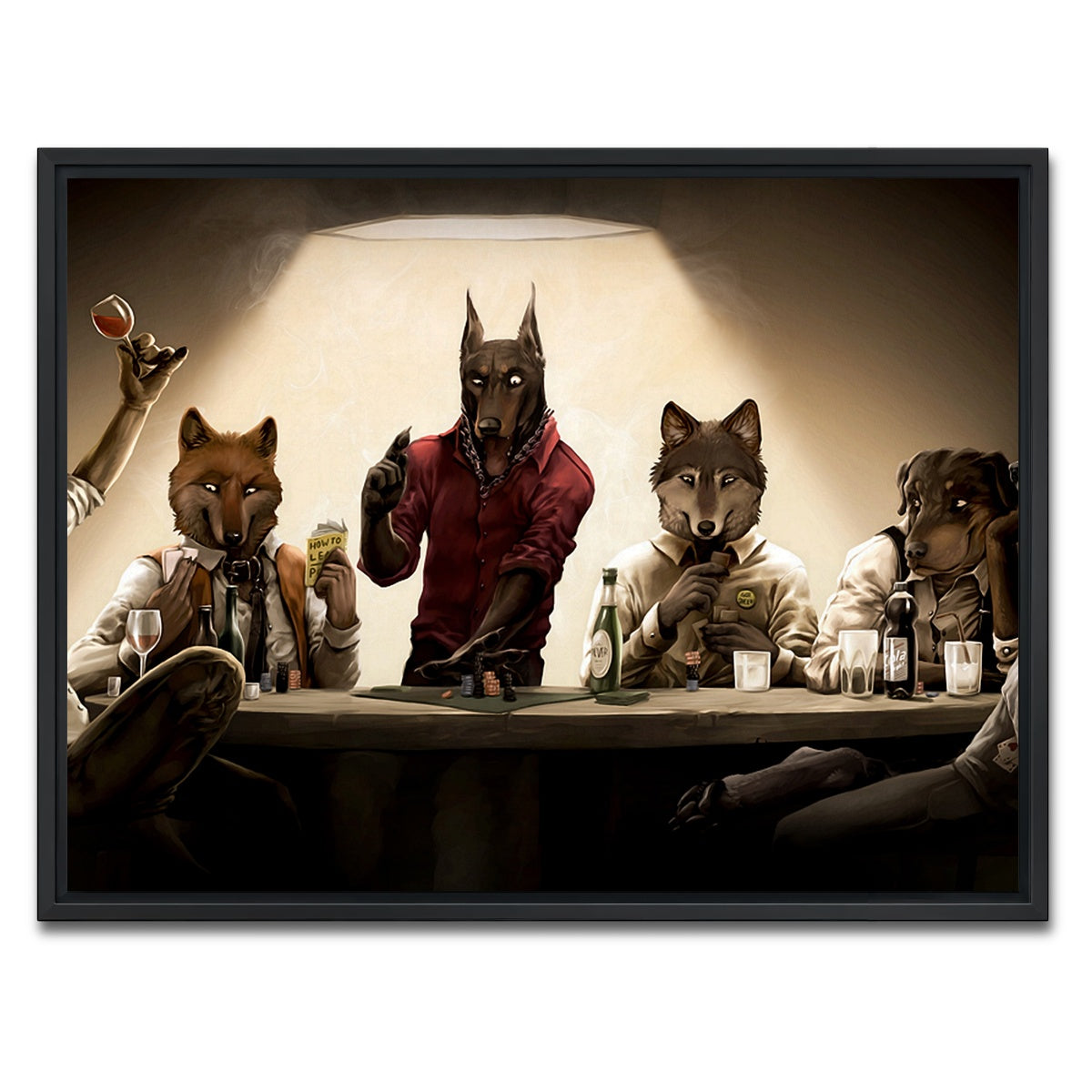 AUTO-MOCKUP WHITE | Poker Dogs | 1 Piece | Black Framed Canvas | group=4x3