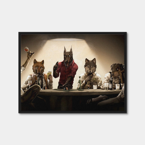 Poker Dogs Wall Art — Framed Canvas Format preview