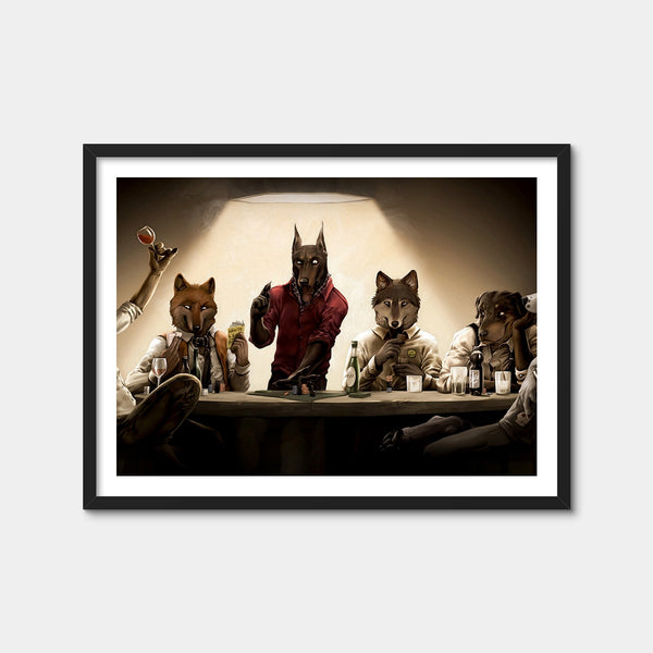 Poker Dogs Wall Art — Framed Print Format preview