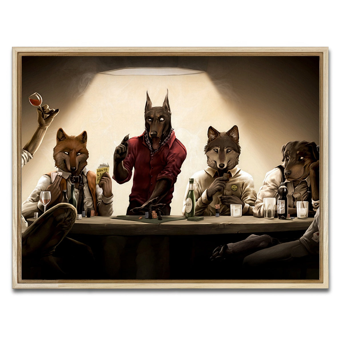 AUTO-MOCKUP WHITE | Poker Dogs | 1 Piece | Natural Framed Canvas | group=4x3