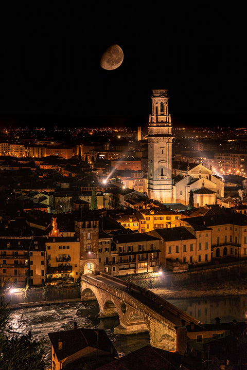 Ponte Pietra by night Wall Art