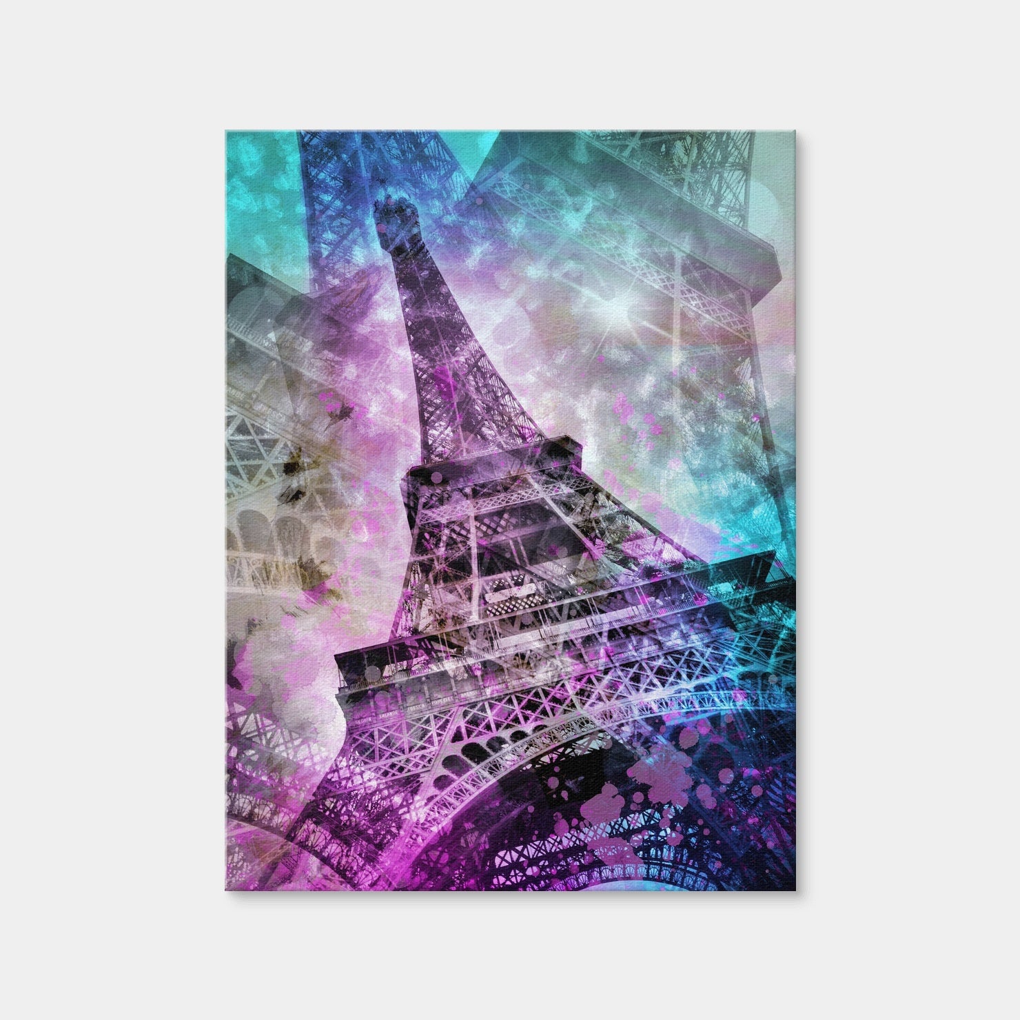 AUTO-MOCKUP WHITE | Pop Art Eiffel Tower | 1 Piece | Gallery Wrap | group=3x4