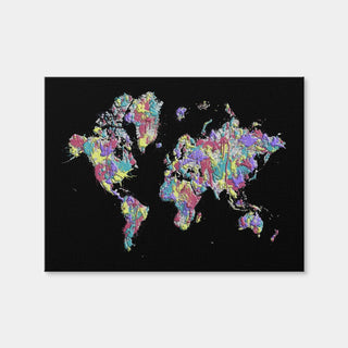 AUTO-MOCKUP WHITE | Pop Art World Map - Black | 1 Piece | Gallery Wrap Canvas | group=4x3