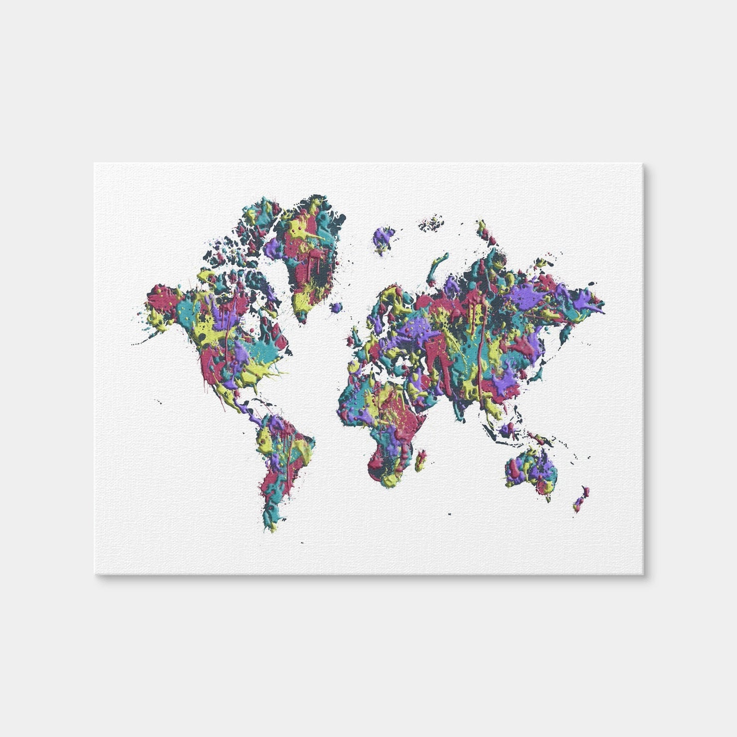 AUTO-MOCKUP WHITE | Pop Art World Map - White | 1 Piece | Gallery Wrap Canvas | group=4x3