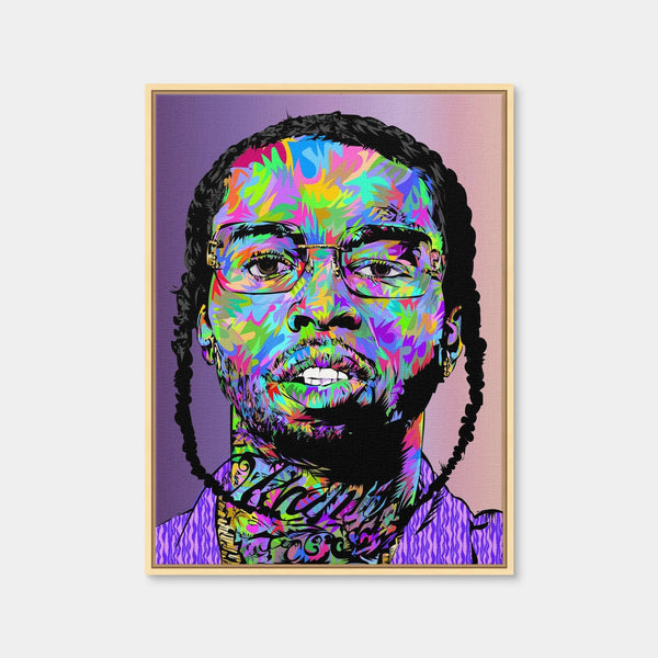 Pop Smoke Abstract Wall Art — Framed Canvas Format preview