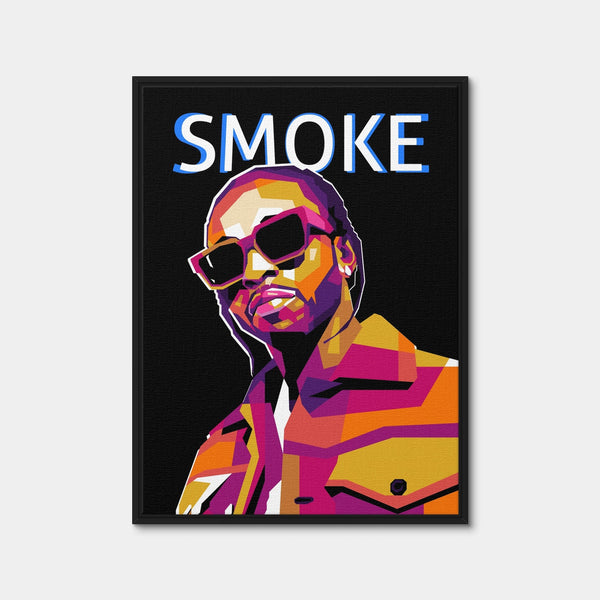 Pop Smoke WPAP Wall Art — Framed Canvas Format preview
