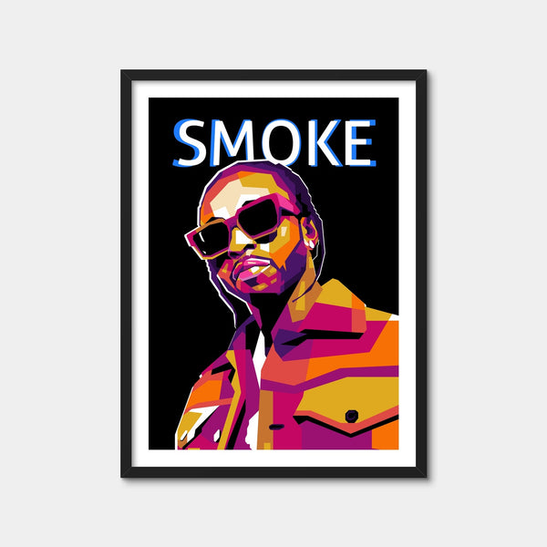 Pop Smoke WPAP Wall Art — Framed Print Format preview