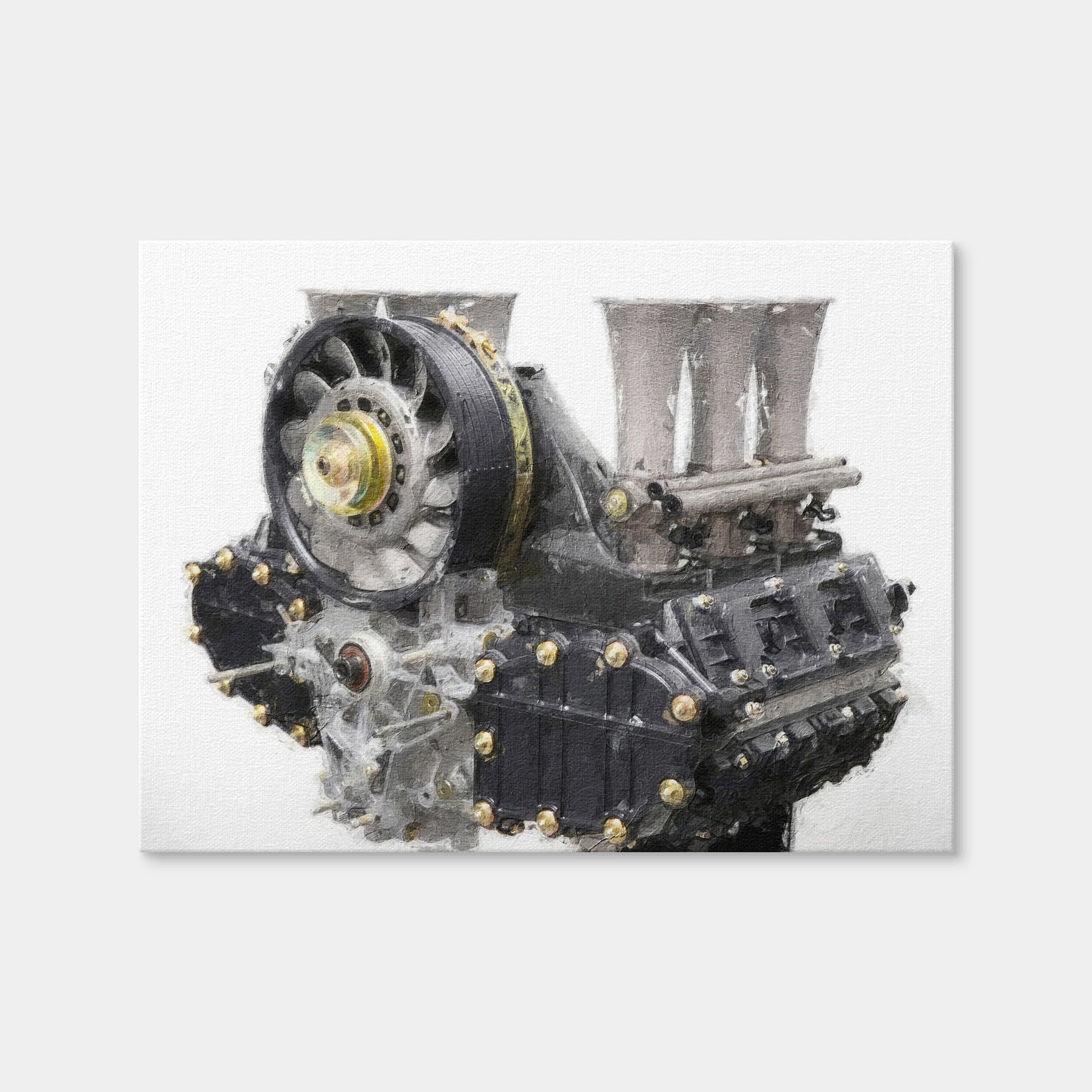 AUTO-MOCKUP WHITE | Porsche 911 Engine 1 | 1 Piece | Gallery Wrap Canvas | group=4x3