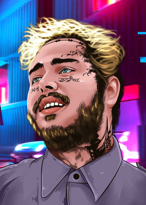 Post Malone Retro Wall Art