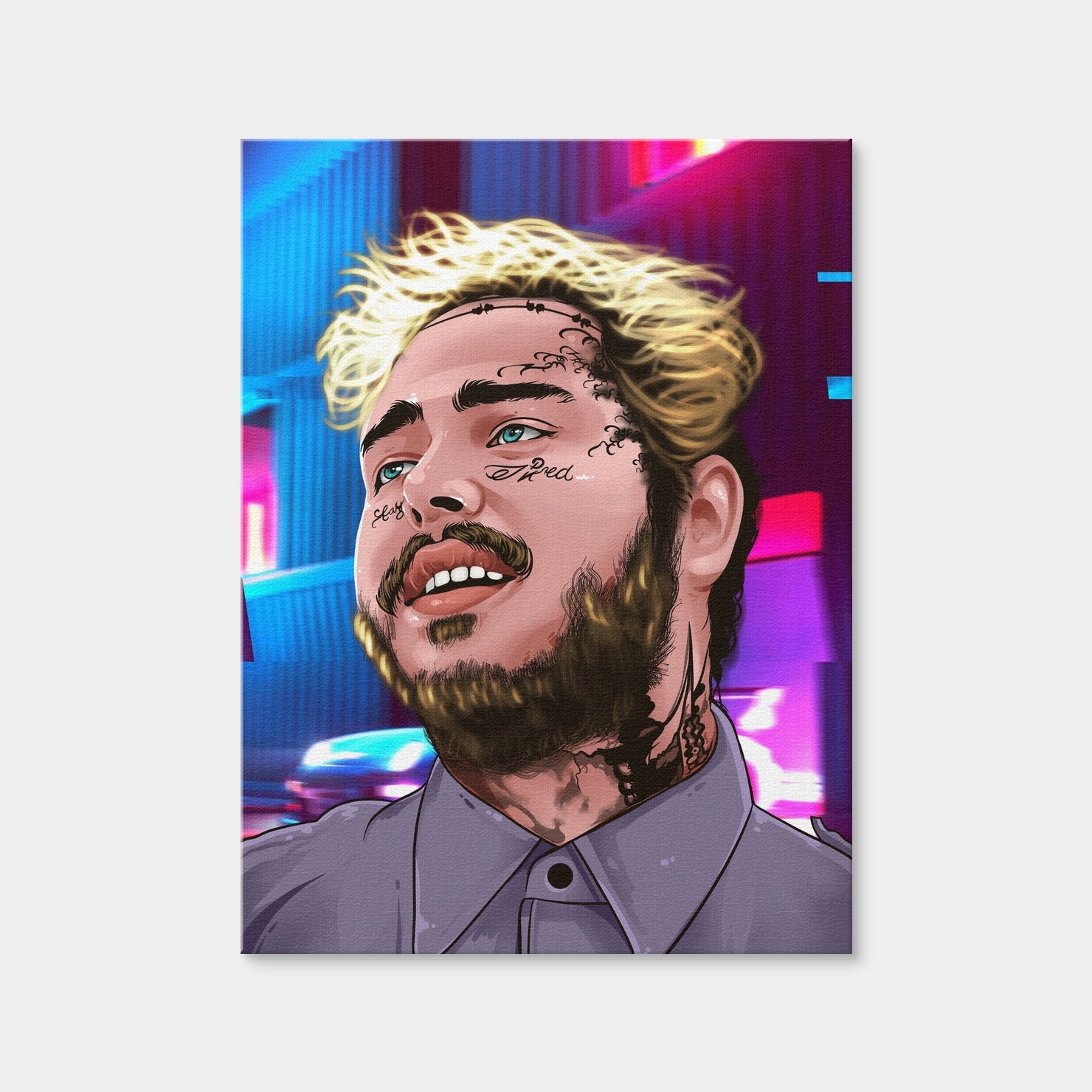 AUTO-MOCKUP WHITE | Post Malone Retro | 1 Piece | Gallery Wrap | group=3x4