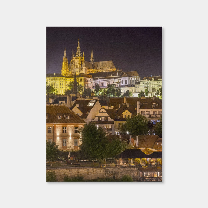 AUTO-MOCKUP WHITE | Prague Castle and St. Vitus Cathedral by Night | 1 Piece | Gallery Wrap Canvas | group=3x4